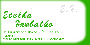 etelka hambalko business card